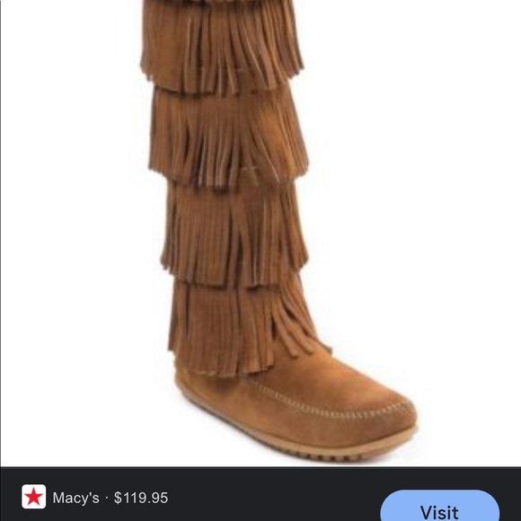 Minnetonka 5 layer fringe moccasin boot - Picture 6 of 6
